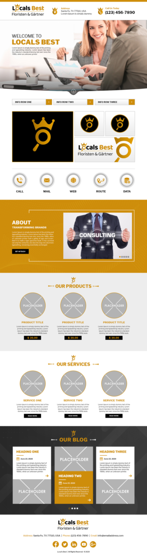 Business Profile Landing Page for search engine Start UP 