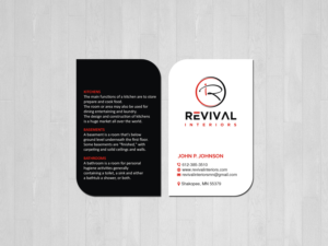 Business Card Design by Creations Box 2015 for Revival Interiors | Design #25371641