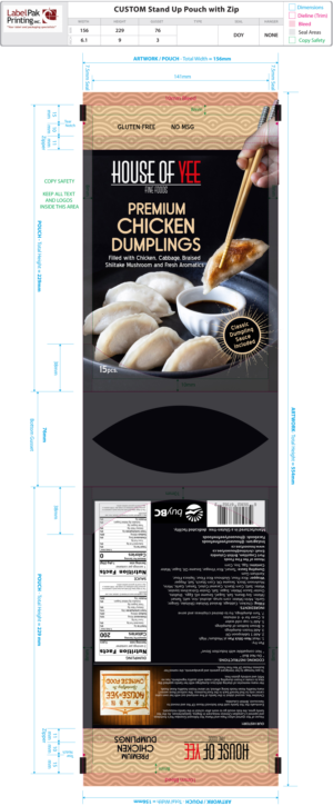 Healthy Frozen Gluten Free Dumplings | Verpackungs-Design von Javelin Studio