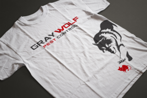 Gray Wolf Pest Control T shirt design | T-shirt Design by toothless99