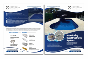 Concrete Countertops Australia - Pool Products Flyer/Information | Flyer Design by GLOW