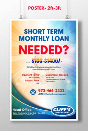 Help me design my in store poster to promote our Loan product! | Graphic Design by Expert Designer