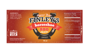 Finley's Horseshoe BBQ Sauce Needs a Label | Etikett-Design von B74Design