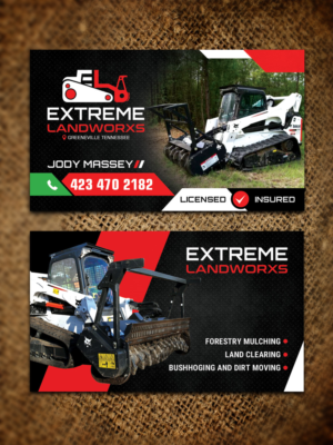 Extreme Landworxs forestry mulching  | Business Card Design by Sandaruwan