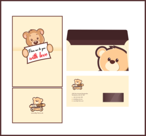 Teddy Bear Card & Envelope Design | Stationery Design by bdesigner9