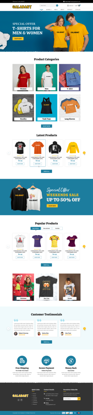 Web and Logo Design for New Shopify T-shirt Store | Web Design by Sbss