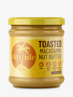 Label Design for Tiny Isle Hawaiian Macadamia Nut Butter Jars. | Label Design by SofiaDesignStudio