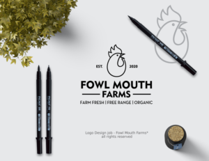 Fowl Mouth Farms / Farm Fresh, Free Range, Organic Eggs | Logo Design by Mimi & Max