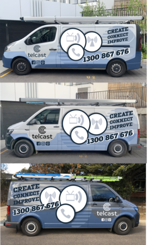 Telecommunication company needs a car wrap design for 3 vans | Car Wrap Design by elveneclipse