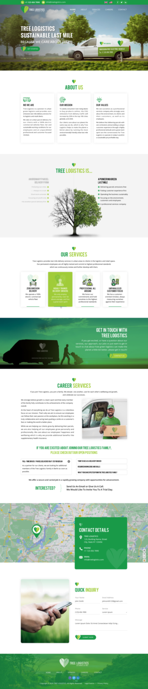 Green Logistics / Last Mile Delivery Firm needs cool one-page website | Web Design by Sbss