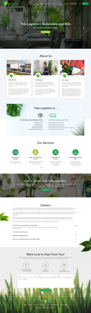 Green Logistics / Last Mile Delivery Firm needs cool one-page website | Web Design by Ved Web Services