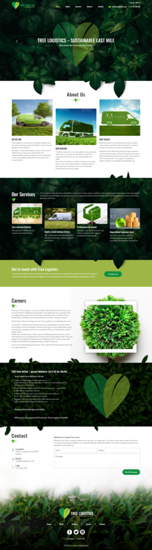 Green Logistics / Last Mile Delivery Firm needs cool one-page website | Web Design by sai.designer87