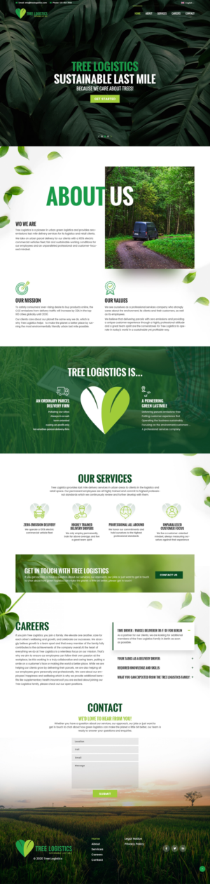 Green Logistics / Last Mile Delivery Firm needs cool one-page website | Web Design by nzdesigners