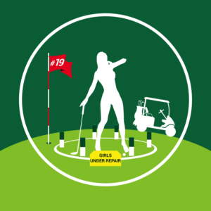 Girls Under Repair Golf Podcast Art | Art Design by vectoradics