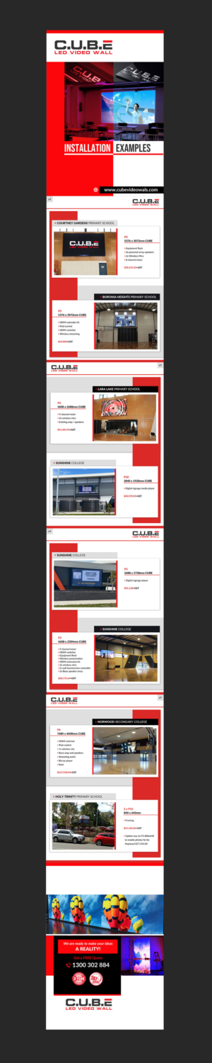 CUBE video wall installation examples | Flyer Design by DA.