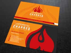 Charred Artisan wood fired pizza business card design | Visitenkarten-Design von chandrayaan.creative