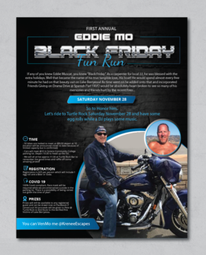 Need a flyer created for a charity motorcycle run. | Flyer-Design von alex989