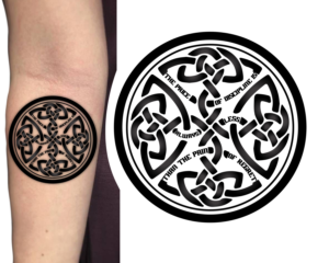 Celtic Dara knot with quote tattoo design | Tattoo Design by SAI DESIGNS