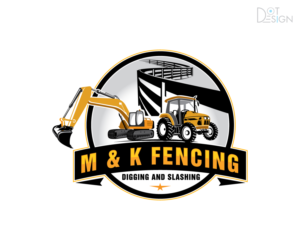 M & K Fencing, Digging and Slashing | Logo Design by Dot Design 3