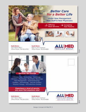 All Med- Welcome | Postcard Design by D Creative