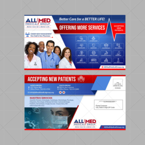 All Med- Welcome | Postcard Design by DA.