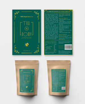 Tea standup pouch labels | Label Design by AnaMSantos