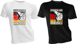 Handball T-Shirt in den Farben schwarz, rot, Gold Fanshirt für den Deutschen Handball | T-shirt Design by bacujkov