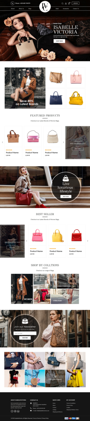 ISABELLE VICTORIA - brand producing beautiful ladies bags to go through the day in an organized way | Web Design by Titan Eagle