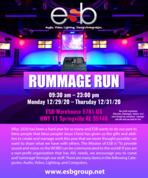 Audio Video Lighting Free Rummage Run | Graphic Design by Sergio Coelho