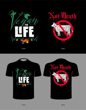 Vegan for life | T-shirt Design by ally designs