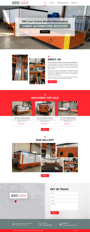 Industrial CNC laser cutting machine manufacturer needs a website designed | Web Design by Sbss