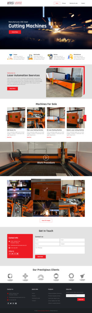 Industrial CNC laser cutting machine manufacturer needs a website designed | Web Design by sai.designer87