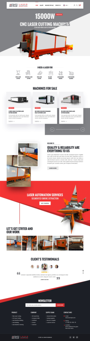 Industrial CNC laser cutting machine manufacturer needs a website designed | Web Design by nzdesigners