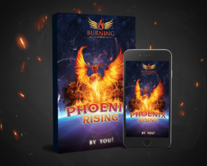 Phoenix Rising Book Cover Design featuring a Phoenix and Flames | Grafik-Design von Hardcore Design