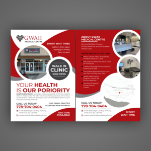 Medical clinic Flyer for Gwaii Medical clinic in Chilliwack, BC | Flyer Design by Mariyam Khan