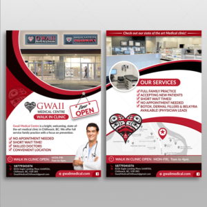 Medical clinic Flyer for Gwaii Medical clinic in Chilliwack, BC | Flyer Design by DA.