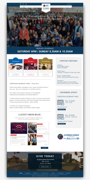 A modern and fresh looking church website | Web Design by wati rivca villia 95