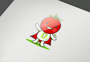 Ms. Tomato Head Character of female fitness coach doing a workout with a tomato head | Graphic Design by Kero