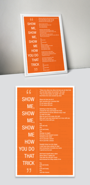 Framed Poster for my Home- song lyrics | Print-Design von vcreativecloud