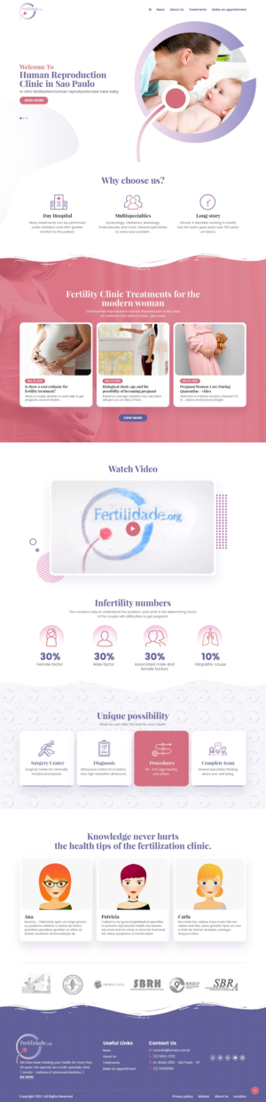 Fertility clinic webdesign (wordpress+neve) | Web Design by nzdesigners