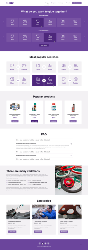 Comparison Website Design for Glue Website | Web Design by Ved Web Services