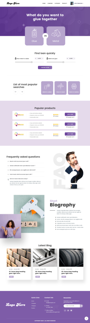 Comparison Website Design for Glue Website | Web Design by nzdesigners