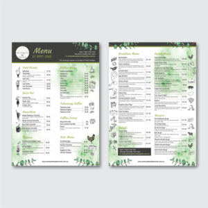 Menu Design by Louie F. for Country Atmosphere Cafe | Design: #25978969