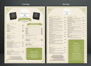 Menu Design by SAI DESIGNS for Country Atmosphere Cafe | Design: #25978296