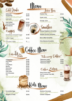 Menu Design by Sharp-The-Blurs for Country Atmosphere Cafe | Design: #25982041