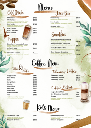 Menu Design by Sharp-The-Blurs for Country Atmosphere Cafe | Design: #25982042