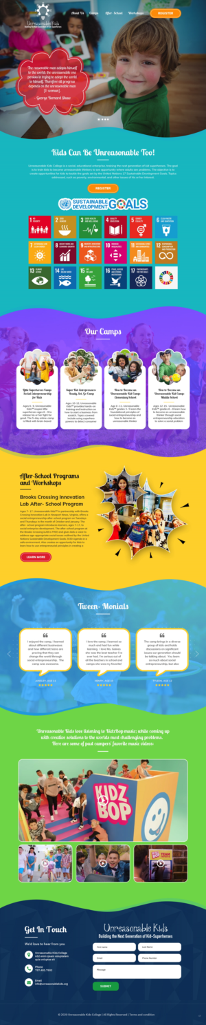 Web Design by pb for Unreasonable Kids College | Design: #26000996