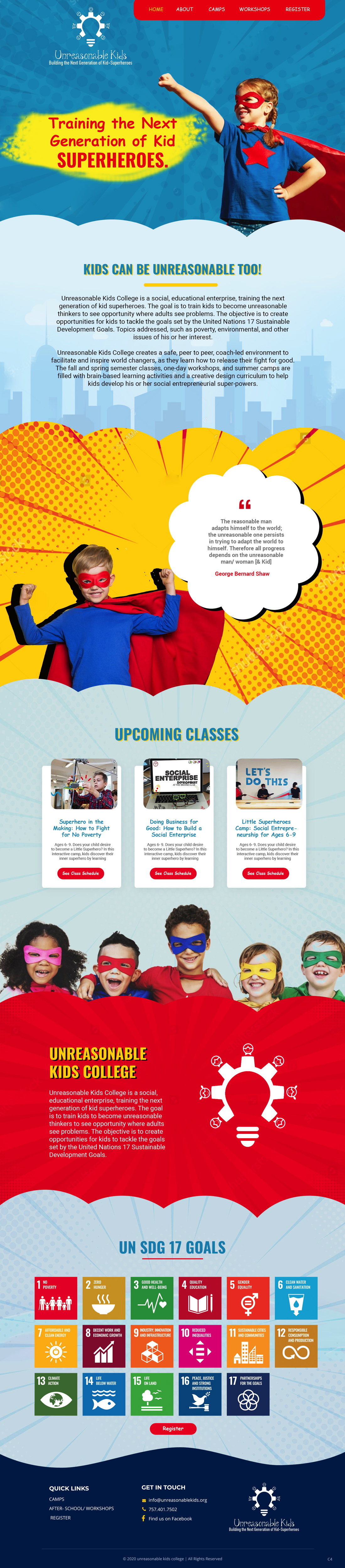 Web Design by pb for Unreasonable Kids College | Design #26000999