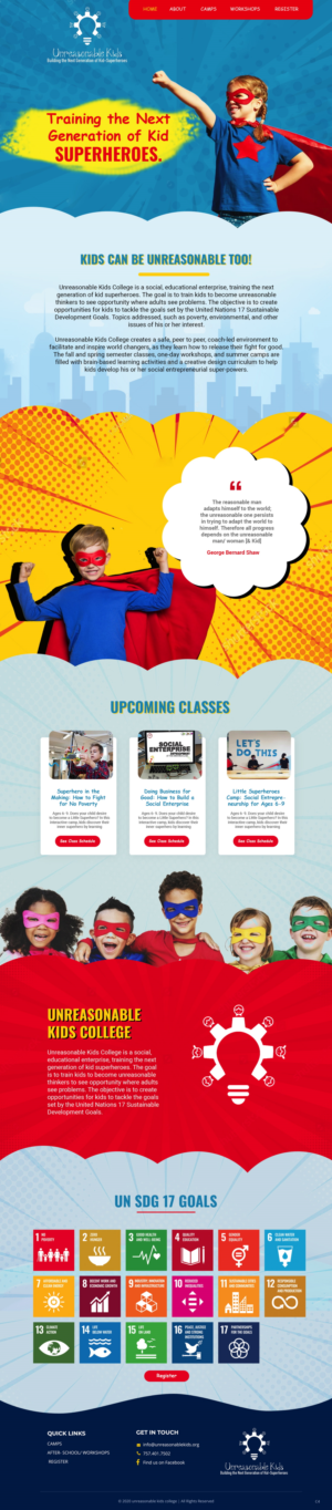 Web Design by pb for Unreasonable Kids College | Design: #26000999