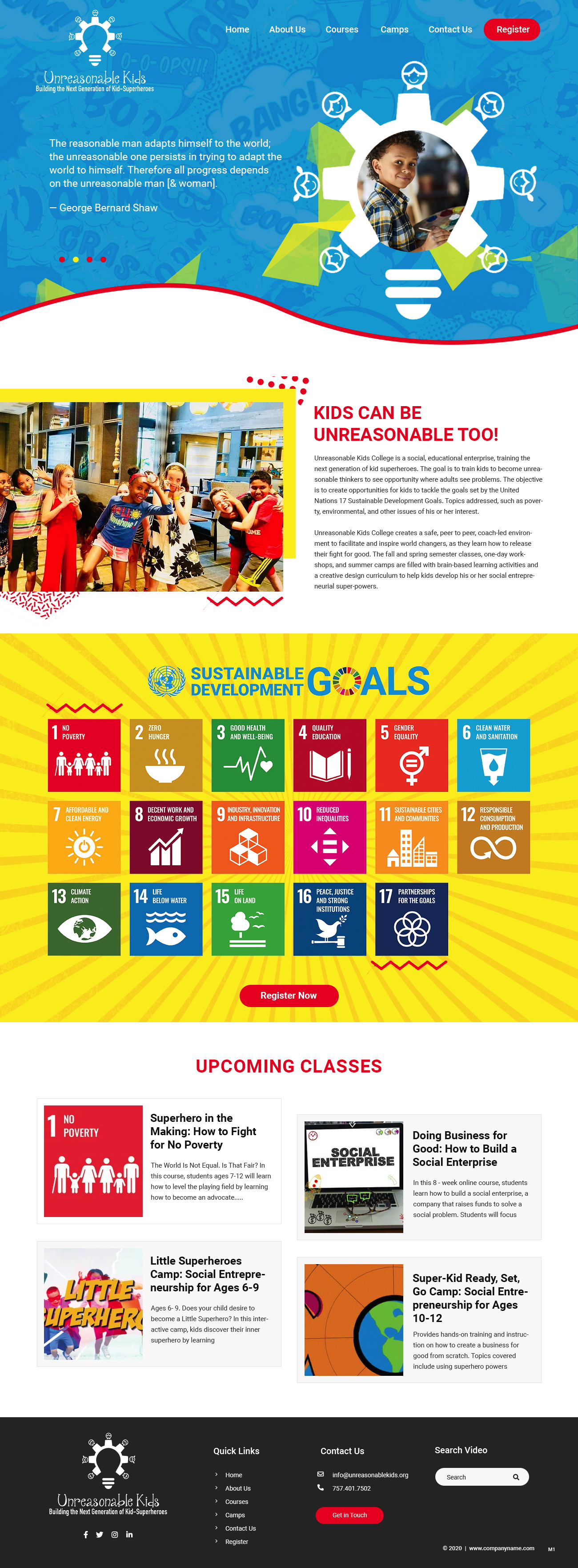 Web Design by pb for Unreasonable Kids College | Design #26001003